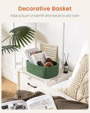KALLAX Small Woven Basket, 12 x 8 x 4.5 Inches, Storage Basket for Organizing, Cute Small Rope Shelf Closet Cube Storage Bins Baskets for Shelves, Dog Toy Gift Baskets Empty, 3 Packs, Green by TinyTreasures Baby Boutique