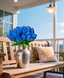 Artificial Tulips Flowers Long Stem Faux Tulips 15PCS Real Touch Fake Tulip for Vase Farmhouse Kitchen Spring & Wedding Home Decor by CozyNest Decor