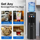 ICEPURE Water Dispenser with Ice Maker, 3-in-1 Hot and Cold Water Cooler with Built-in Bullet Ice Maker Machine, 26.5lbs/24H, Top Loading for 3-5 Gallon Bottle, Child Safety Lock, Black by CozyNest Decor