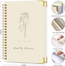 Undated Weekly Planner, Weekly To Do List Notebook with Goal & Habit Tracker Organizer, A5 5.8" x 8.0" Weekly Planner Notebook with Spiral Binding for Men or Women by TinyTreasures Baby Boutique