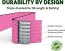 9-in-1 Galvanized Steel Raised Garden Bed // 8×2×1.5 ft Modular Planter for Gardening, Vegetables, Flowers // 18" Tall Metal Raised Garden Beds Outdoor (Pink) // Patented Design Planter Box by GreenHaven Gardens