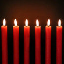GenSwin Flameless Red Taper Candles Flickering with 10-Key Remote, Battery Operated Led Warm 3D Wick Light Window Candles Real Wax Pack of 6, Christmas Home Wedding Decor(0.78 X 9.64 Inch) by CozyNest Decor