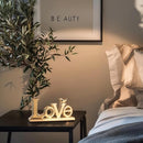 Gold Love Sign Statue - Personalized Home Decor, Bird Sculpture for Living Room, Bedroom, Desktop & Cabinets by CozyNest Decor