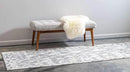 Unique Loom Rosso Collection Vintage, Geometric, Bohemian, Traditional, Distressed, Southwestern Area Rug, 2' 0" x 6' 0", Light Gray/Ivory by CozyNest Decor