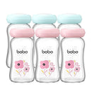 YOHKOH Glass Breast Milk Storage Bottles - 100% Leak-Proof, BPA-Free Breastmilk Storage Containers, Freezer & Dishwasher Safe, Ideal for Nursing Mothers (Multicolor, 5.4oz (Pack of 6)) by TinyTreasures Baby Boutique