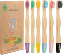 Bamboo Kids Toothbrushes (6 Pack) - Soft Bristle Organic Compostable BPA Free Toothbrush for Kids Toddler Baby Tooth Brush, Eco Friendly Natural Biodegradable Wooden Toothbrush by TinyTreasures Baby Boutique