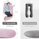 MOON PARK Pregnancy Pillows for Sleeping - U Shaped Full Body Maternity Pillow with Removable Cover - Support for Back, Legs, Belly, HIPS - 65 Inch - Purple - Cooling Cover by TinyTreasures Baby Boutique