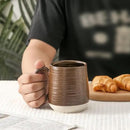 Hasense Porcelain Coffee Mugs Set of 4-15 Ounce Large Ceramic Coffee Cups Set with Handle for Latte, Tea, Cocoa and Hot Chocolate, Brown Coffee Mugs for Men and Women, Microwave Safe by CozyNest Decor