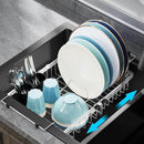 GSlife in Sink Dish Drying Rack - Stainless Steel Capacity Expandable Over The Sink Dish Drainer with Lock Knob and Utensil Holder for Kitchen Sink, 10.8"-17.9" L x 12.8" W, Silver by CozyNest Decor