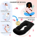 Pregnancy Pillow, Full Body Maternity Pillow 57 inch, with Removable Washable Cover - Sleep Support for Legs, Back, Neck, Shoulder, HIPS, Belly for Pregnent Women, Velvet (Coal-Black) by TinyTreasures Baby Boutique