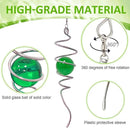 Gazing Ball Spiral Tail with Green Glass Orb, Spiral Tail for Wind Spinner, 3D Wind Spinners Stabilizer, Rotating Art Decor-Visual Illusion in Spinning, Indoor Outdoor Garden Decoration 13" by GreenHaven Gardens