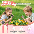 Kids Microscope with Bug Catcher Kit, 1080P Digital Mini Handheld Microscope STEM Science Toy with LED Light, Rechargeable, Portable, Supports 64GB TF Card, Educational Gift for Kids Ages 3-12 (Pink) by TinyTreasures Baby Boutique