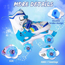 Rainbow Toddler Roller Skates - Size 4 Adjustable | Light Up Quad Skates for Girls & Boys Beginners Aged 3-12 by TinyTreasures Baby Boutique