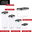 DWËLLZA KITCHEN Mini Airtight Food Storage Containers with Lids – Set of 6 Clear Plastic Small Pantry Containers for Spices, Candy, Nuts, Coffee or Tea, BPA-Free, Keeps Food Fresh & Dry by CozyNest Decor