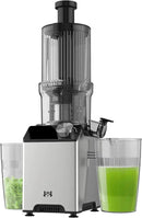 Cold Press Juicer, Juicer Machines with 4.35'' Wide Feed Chute, Stainless Steel Masticating Juicers Easy to Clean, Ergonomic Operational Panel Design, High Juice Yield, Gray Knob by CozyNest Decor