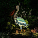 HONGLAND Solar Metal Pelican Statues Garden Sculpture & Statues, 19 Inch Glass Outdoor Pelican Yard Art Coastal Ocean Bird Decor Lawn Ornament for Backyard Porch Patio Decor（Blue） by GreenHaven Gardens