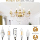 Modern Elegant 8 Lights K9 Crystal Glass Chandelier Golden Pendant Ceiling Lighting European Style for Dining Living Room Bedroom Transparent, 8 E12 Bulbs Required by CozyNest Decor