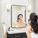 Fabuday Small Black Bathrrom Mirror for Over Sink - 16x24 Framed Rectangle Wall Mirror, Matte Metal Rectangular Vanity Mirrors for Bedroom, Living Room, Entryway, Hallway, Horizontally/Vertically by CozyNest Decor