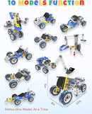 STEM Toys for 5 6 7 8+ Year Old Boy, 10 in 1 Electric Building Toys for Kids Ages 4-8 5-7 6-8, Educational Racing Construction Science Kit for Boys 4-6 8-10, Creative Activities Holiday Birthday Gift by TinyTreasures Baby Boutique