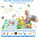 Foki 3-in-1 Musical Mats, Child Floor Piano Drum Animal Music Play Mat Montessori Sensory Early Educational Musical Learning Toys for Baby Girls Boys Birthday Toddlers 1-5 Years Old by TinyTreasures Baby Boutique