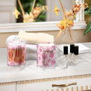 2 Pack Qtip Holder Organizer Dispenser Disco Balls Pink Bathroom Storage Canister Cotton Ball Holder Container for Cotton Pads/Swabs/Floss by CozyNest Decor