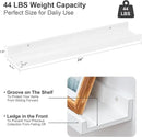 Floating Picture Ledge Shelves 24 Inch Solid Oak Wood Set of 2, Rustic Wall Storage Shelves with Lip, Kids Bookshelf, Photo & Picture Ledge Shelves for Bedroom, Living Room, Kitchen by CozyNest Decor