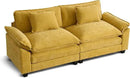 URRED Modular Sectional Sofa Comfy Cloud Couch, Modern Chenille Loveseat Sofa Sleeper Deep Seat Couches with Pillows for Living Room (Yellow, 82.6'') by CozyNest Decor