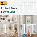 Cumbor 2 Pack 29.7-54.2" Baby Gate for Stairs, Mom's Choice Awards Winner-Auto Close Dog Gate for Doorways, Easy Install Pressure Mounted Pet Gate Indoor, Wide Safety Gate for Dog, White by TinyTreasures Baby Boutique