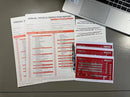 25 Pack 3-Ply Carbonless Annual Vehicle Inspection Report Form with White Interior Inspection Label and Red Exterior Aluminum Inspection Label by GreenHaven Gardens
