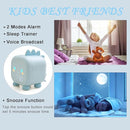 Kids Dinosaur Alarm Clock Boys Blue Alarm Clocks with Night Light Digital Alarm Clock for Kids Boy Children by TinyTreasures Baby Boutique