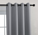 MIUCO Room Darkening Textured Grommet Thermal Insulated Blackout Curtains for Doors Set of 2 52x95 Inch Long Silver by TinyTreasures Baby Boutique