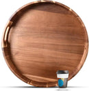 Extra Large Round Serving Tray, 20INCH, Heavy Duty Acacia Wood Trays for Big Ottoman Coffee Table Counter Giant Decorative Organizer Tray, Huge Kitchen Serveware Cheese Board Charcuterie Tray by CozyNest Decor