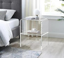 ONELUX 1626 Acrylic Bedside nightstand with Additional Shelf,Lucite Occasional Sofa Tables, Clear by CozyNest Decor