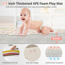 79 x 71 Baby Play Mats for Floor, Foldable Foam Play Mat for Babies 0-12 months,Thick & Waterproof Playmate for Baby, Non Toxic Baby Tummy Time Activity Playmat, Reversible Playpen Mat for Infant Toddlers by TinyTreasures Baby Boutique