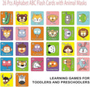 Alphabet Flash Cards,Giant ABC Animal Mask Flash Cards,with Animal Masks, Colorful Alphabet Mask Cards, Interactive Education Games (26pcs) by TinyTreasures Baby Boutique
