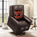 COLAMY PU Leather Power Lift Chair with Massage and Heat,Electric Lift Recliner Chair with Thick Cushioned Padding Backrest for Living Room, Office, Bedroom -Darkbrown by CozyNest Decor