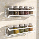 LUCYCAZ 2 Pack Wall Mounted Spice Rack with 16 Hooks, Spice Organizer Shelf for Stove Cabinet Pantry Door,Screw or Adhesive Spice Shelf Hanging Wall Spice Rack in Kitchen and RV (White, 2 PACK) by CozyNest Decor