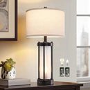 Modern Table Lamps for Living Room, Industrial Beside Lamps with 2 USB Ports, Rustic Nightstand Lamp with White Frosted Glass Night Light for Bedroom End Table Entryway, 2 Bulb Included by CozyNest Decor