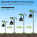 Double Shepherds Hooks for Outdoor, Bird Feeder Pole with 5 Prongs Base, Heavy Duty Garden Hook for Lantern, Wind Chime and Hummingbird Feeder, 45 Inch, 2 Pack by GreenHaven Gardens