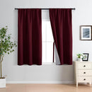 XWZO 100% Blackout Window Curtains- Rod Pocket Thermal Insulated & Noise Reduction Black Liner Window Treatment Sewn with Tiebacks for Bedroom/Living Room, Burgundy, W42 x L45, Set of 2 by TinyTreasures Baby Boutique