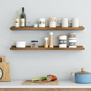 Picture Ledge Wall Shelves 36 inch Width Set of 2, Solid Pine Wood Rustic Floating Ledge Shelves for Wall for Kids' Room Bedroom Kitchen Bathroom Living Room Nursery Display Wall Decor, Walnut by TinyTreasures Baby Boutique