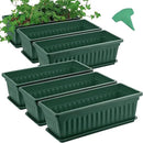GROWNEER 6 Packs 17 Inches Green Flower Window Box Plastic Vegetable Planters Long Pots with 15 Pcs Plant Labels for Outdoor Indoor Windowsill Patio Garden Home Decor Porch by GreenHaven Gardens