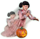 Haunted Hill Farm Lunging Pumpkin Carver Zombie Girl by Tekky, Motion-Activated Talking Halloween Animatronic for Indoor or Covered Outdoor Creepy Halloween Decorations, Plug-in or Battery Operated by CozyNest Decor