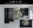 Foggy Black Forest Wallpaper Bedroom Dark Woodland Trees Wall Mural Living Room (Not Peel and Stick) by CozyNest Decor