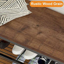 BON AUGURE Hall Tree with Shoe Storage, 5-in-1 Reversible Entryway Bench with Coat Hooks for Hallway, Rustic Wood and Metal Coat Rack with Shelves for Mudroom (Rustic Oak) by CozyNest Decor