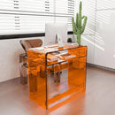 Acrylic Desk, Orange Table, Acrylic Console Table for Office, Study, Bedroom, Entrance Decor (15.5" D x 33.5" W x 29.3" H, Orange) by CozyNest Decor