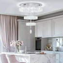 Flashing God 20" Crystal Chandelier Crystal LED Flush Mount Chandeliers for Living Room Bedrooms Dining Room Modern Chrome Chandelier Lighting Dimmable 2700k 4500k 6000k by CozyNest Decor