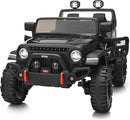 2 Seater Ride on Car Truck, 12V Kids Electric Ride on Toy for Big Kids Age 3-8 w/Remote Control- Black by TinyTreasures Baby Boutique