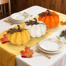 Large Pumpkin Decor Fall Decor, 3PCS Resin Pumpkins Thanksgiving Decorations with Metal Maple Leaf,5.9Inch Artificial Pumpkins for Home, Farmhouse, Mantel, Centerpiece Table Decorations by CozyNest Decor