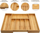 VaeFae Premium Bamboo Drawer Organizer, Expandable Silverware Drawer Organizer, Cutlery Tray with Dividers for Kitchen Utensils (Natural, Large) by CozyNest Decor